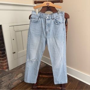 Reformation Light Wash Straight Leg Jeans